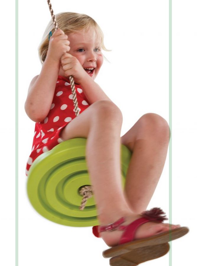 Tellerschaukel-Apfelgruen Schaukelsitz für Kinder Ø 280 x 40 mm grün aus Kunststoff