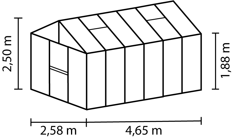 Gewächshaus Zeus 11900 HKP 10 mm, alu