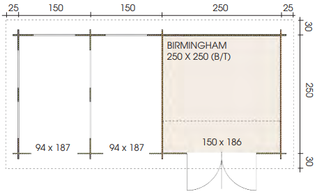 Birmingham-2 Premium Gartenhaus Birmingham