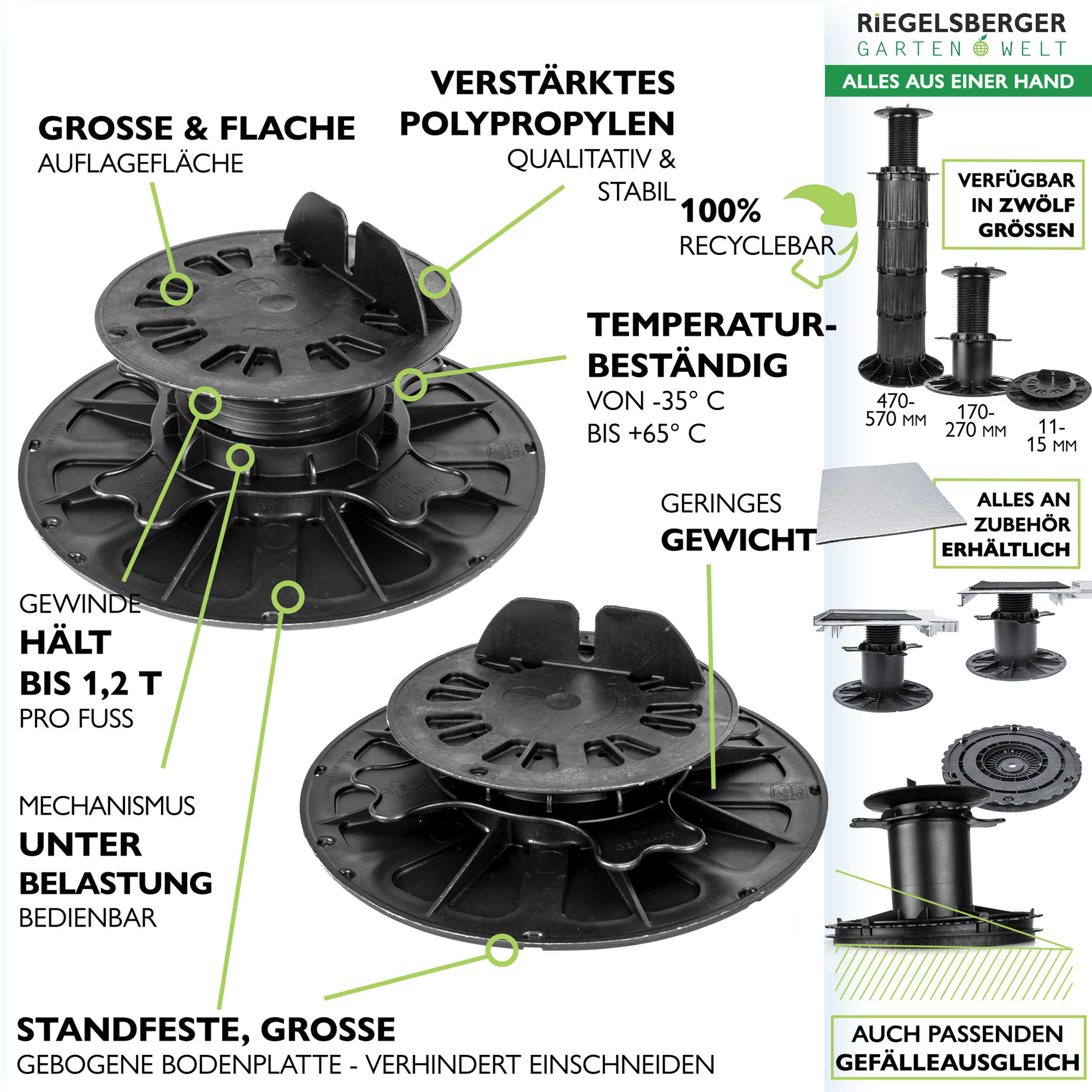 1 Karton Balkenlager PREMIUM Stelzlager für Holz WPC ALU