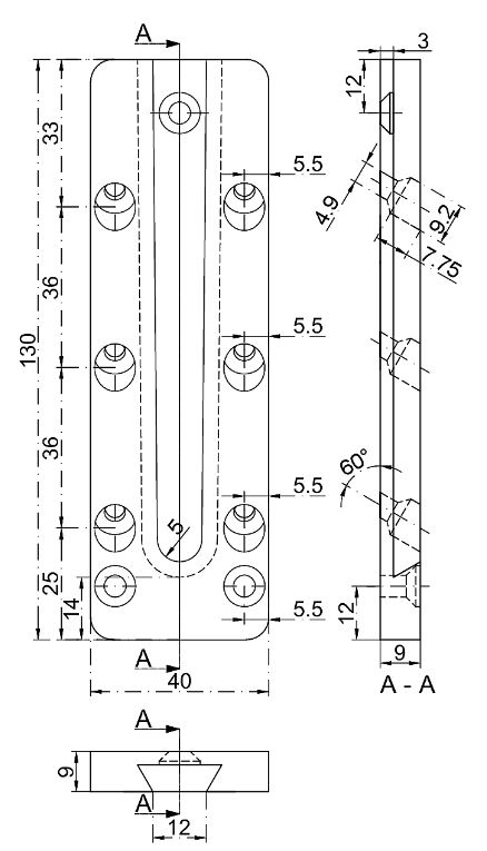 Pitzl Verbinder HVP Standard für Holz-Holzanschluss Maße 40 x 130 x 12 mm
