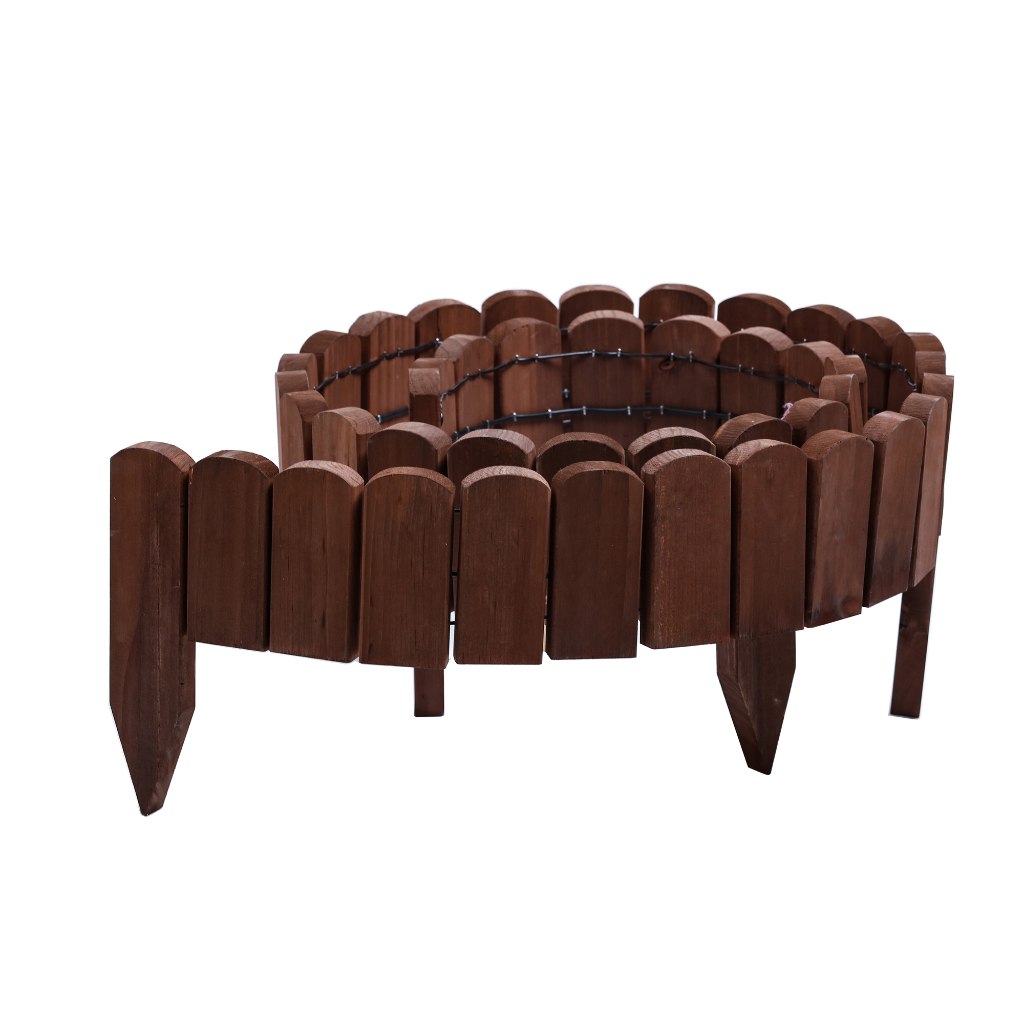 RIE6020-B Rollboarder aus Tannenholz 10 cm hoch Gartenumzäunung