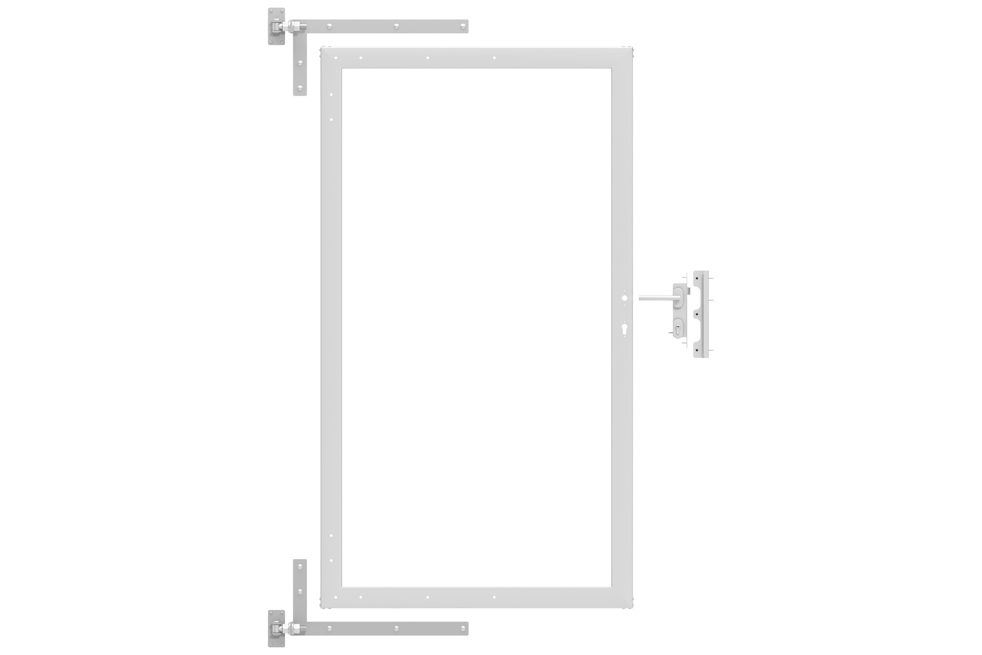 Alu-Torrahmen-inkl-Zubehoer Alu-Torrahmen 100x180 cm silber inkl. Zubehör für WPC-Steckzaun