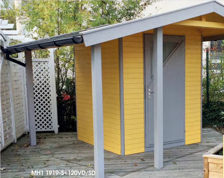 MH1-1919-S-120-VDSD Premium Gartenhaus MH1 1919-S + 120 VD/SD