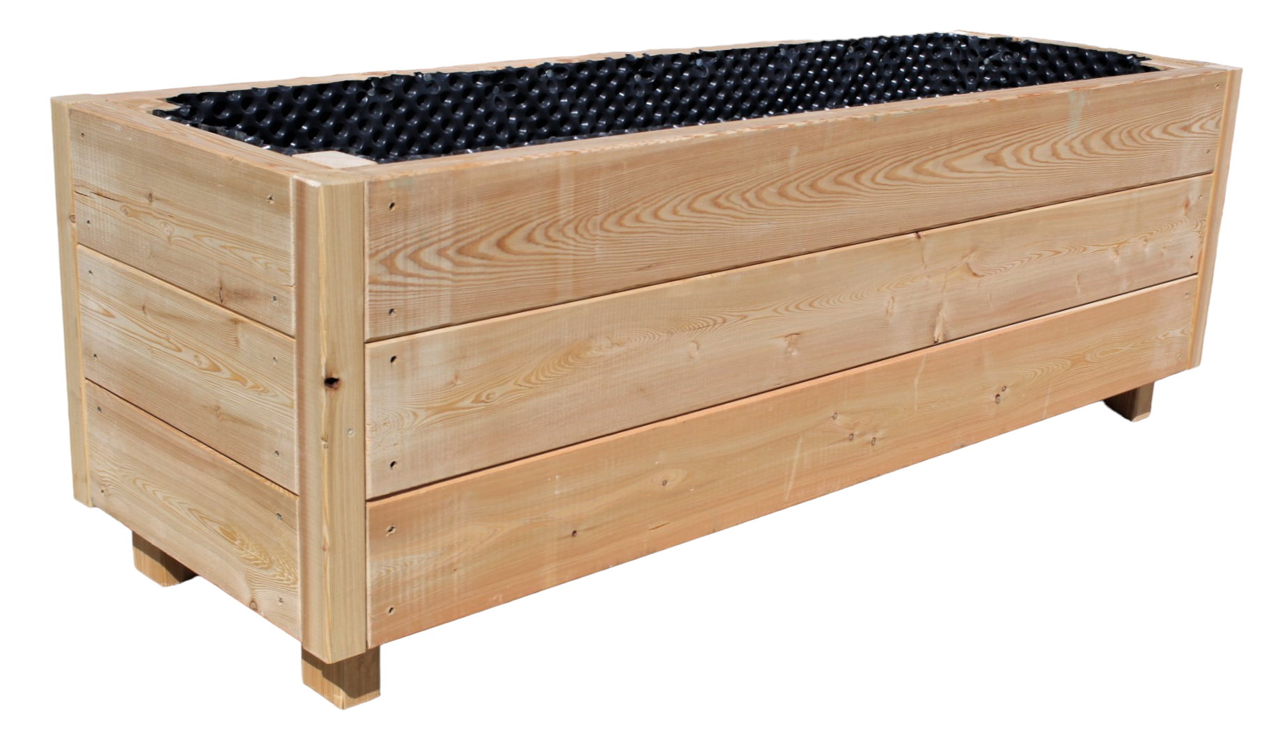 HauptfotobXtYu0vsDXASA Blumenkasten Hexenagger Lärchenholz Kanthölzern 45x142 mm mit Noppenfolie fertig montiert
