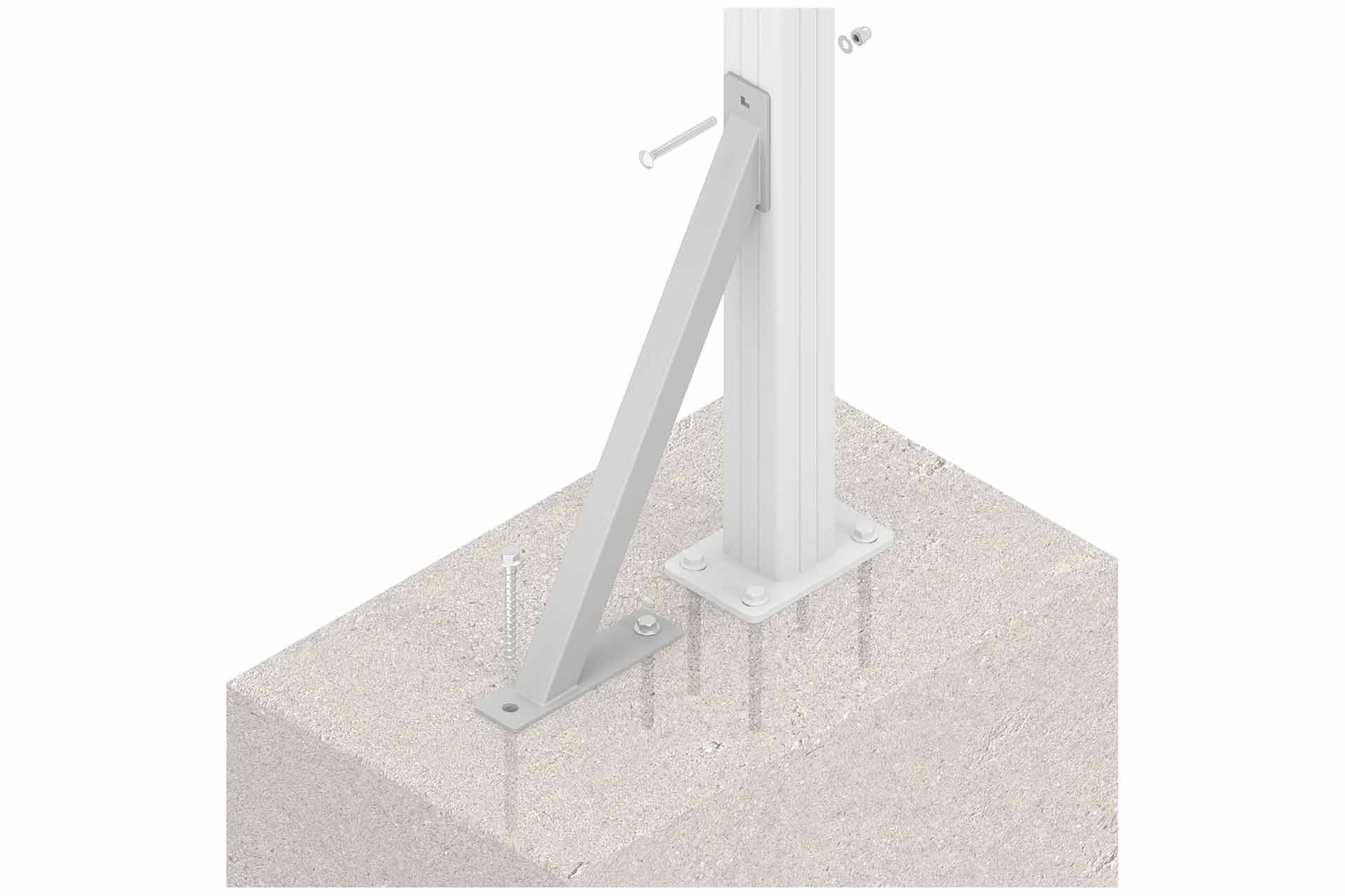 53122-W2 TORNADO Sturmanker 5x30x50 cm silber für Sichtschutz WPC-Steckzaun
