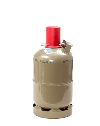 5 kg BBQ Campingflasche leer (Kaufflasche) beige Gasflasche