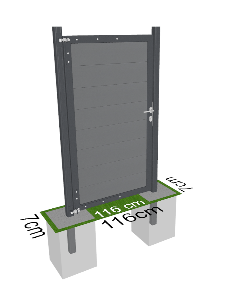 ALU-Tor-Pfosten 7x7x235 cm anthrazit 2er-Set für WPC-Steckzaun