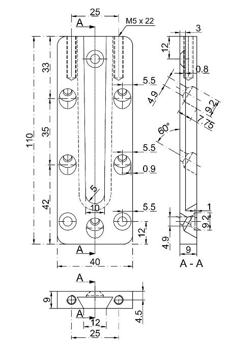 Pitzl Verbinder HVP Standard für Holz-Holzanschluss Maße 40 x 110 x 12 mm