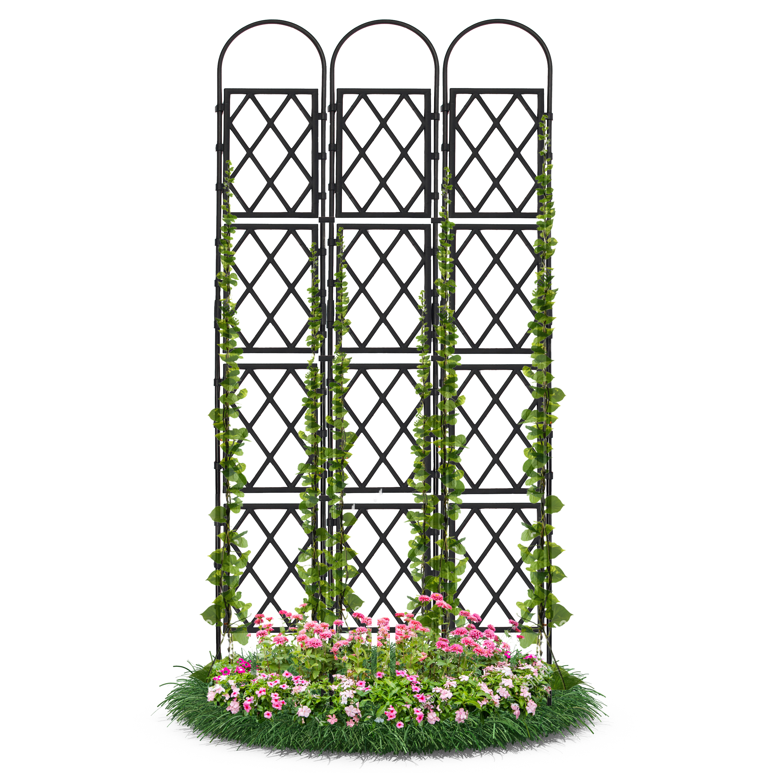 Wandspalier mit Bogen Rankgitter Pflanzenstütze Gitterspalier für Garten