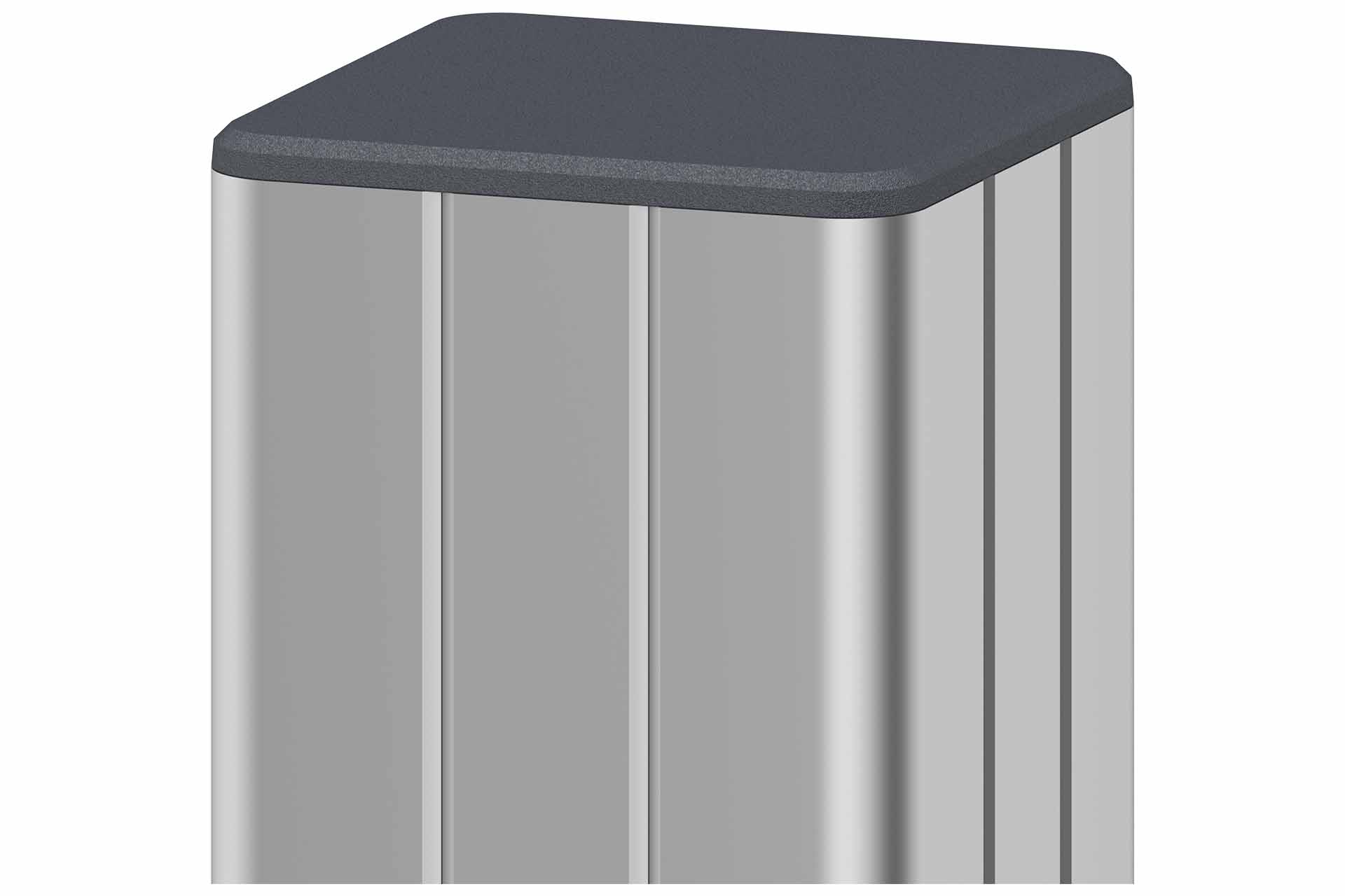 ALU-Pfosten zum Aufschrauben 7x7x190 cm silber für WPC-Steckzaun