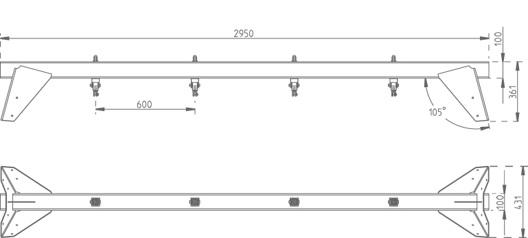 828-010-010-001_ Metall-Doppelschaukel öffentlich DIN 1176 Standpfosten 120x120 mm Komplett-Set