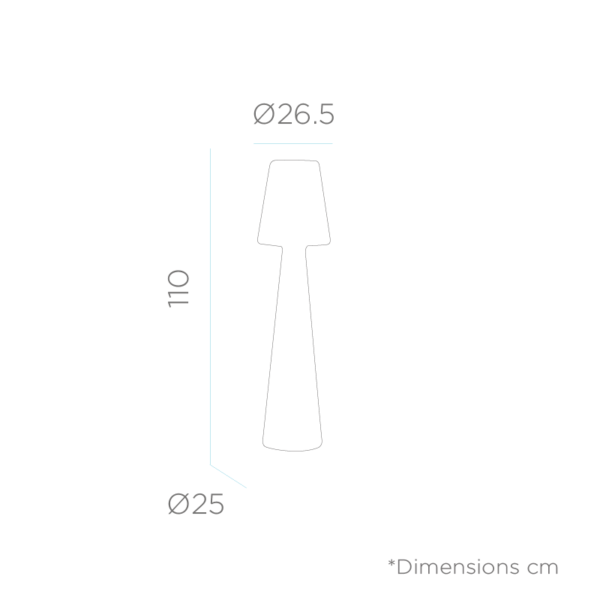 LOLA 110 LED Lampe Dekorationsleuchte Stehleuchte Weiß Innen und Außen