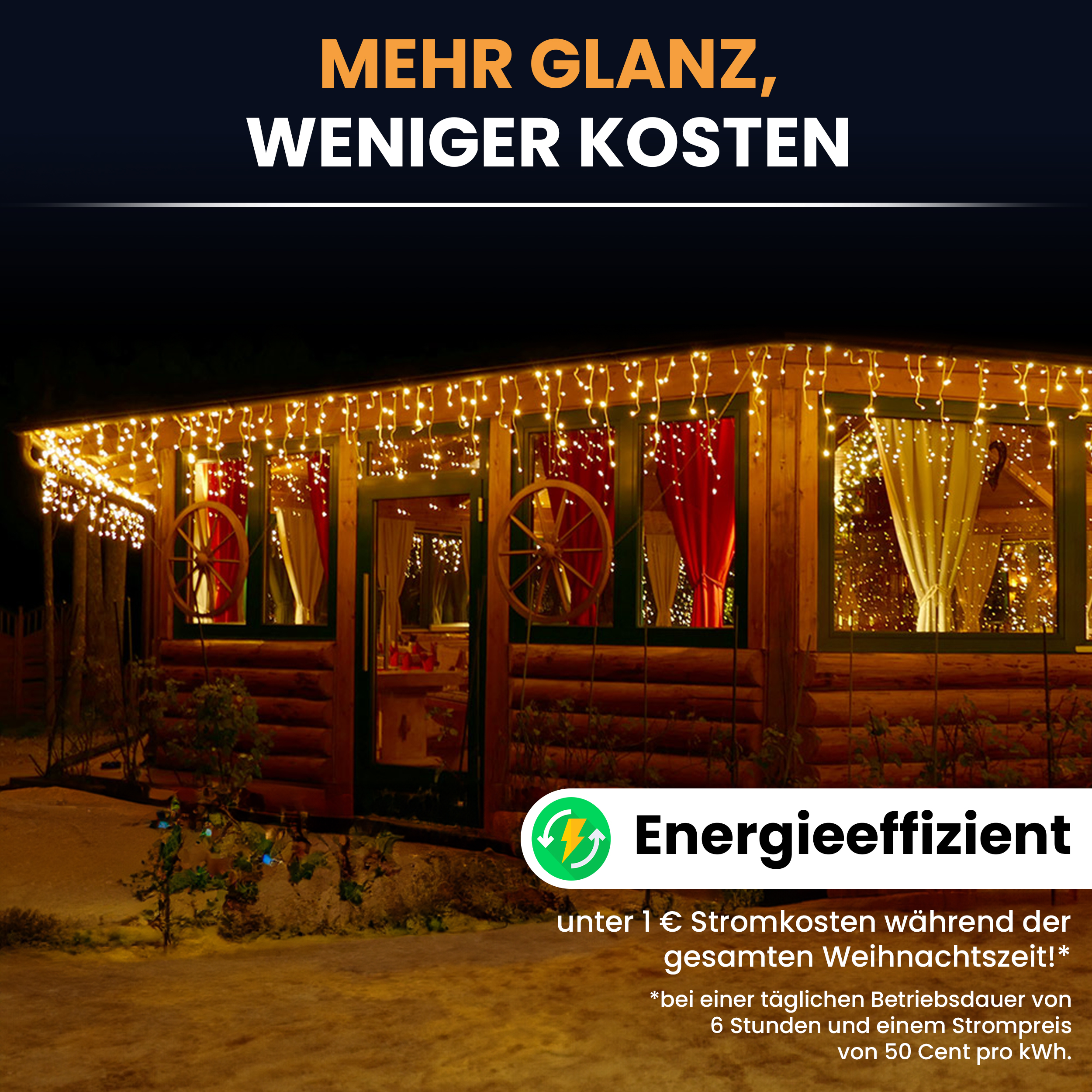 3QwgG19OEWWDHc LED-Eisregen-Lichterkette mit Flashing-Effekt Lichterkette LED mit Flashlight