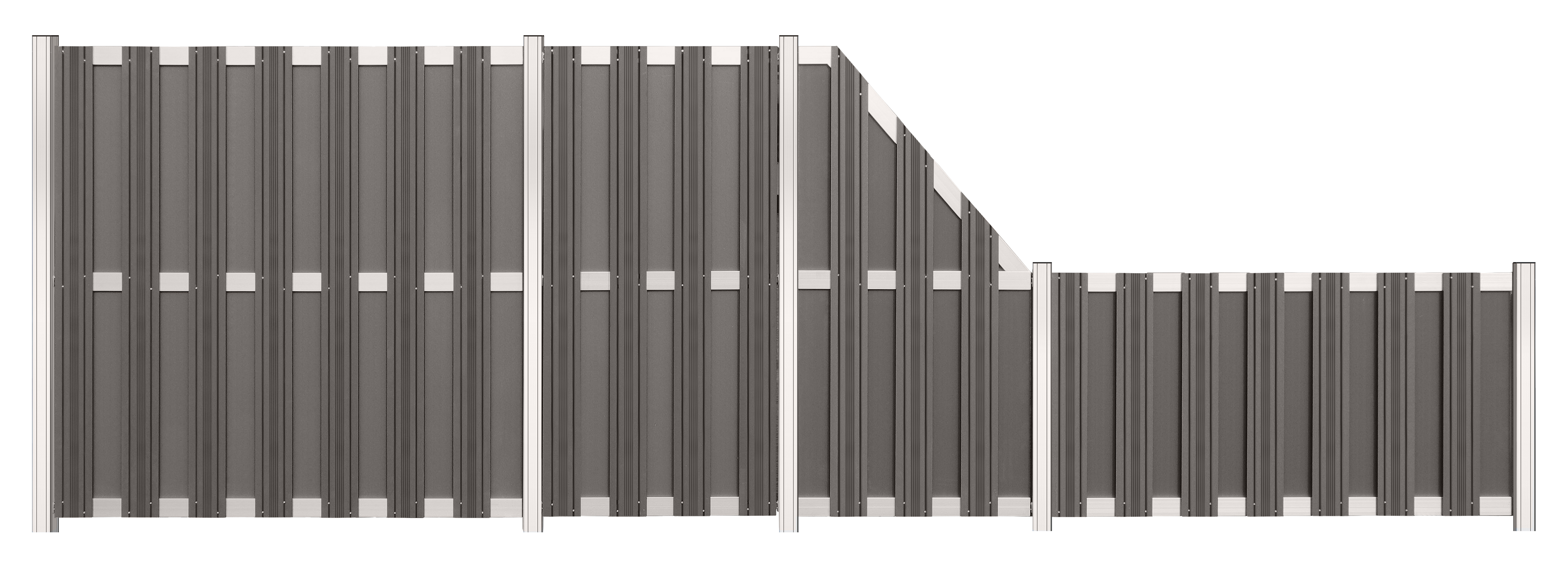 52000-C Basic Tor-Pfosten ALU 235 cm 2er-Set silber zum Einbetonieren