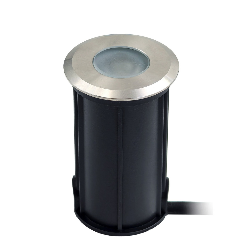 LED Bodeneinbaustrahler Außen - rund Ø 5,2 cm Edelstahl wasserdicht warmweiß - Bodenstrahler für Beton
