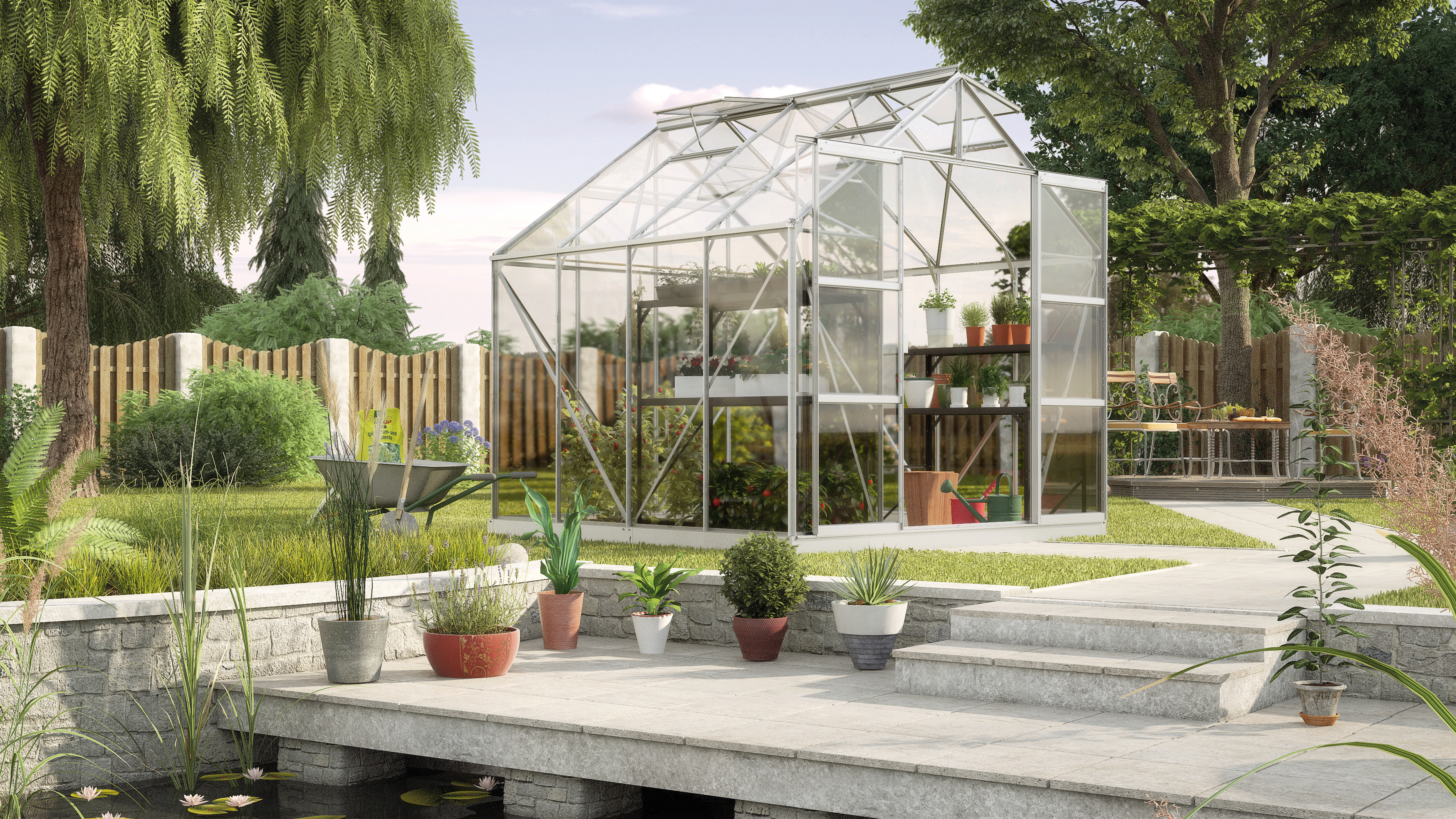 Gewächshaus Uranus 6700 ESG 3mm, alu