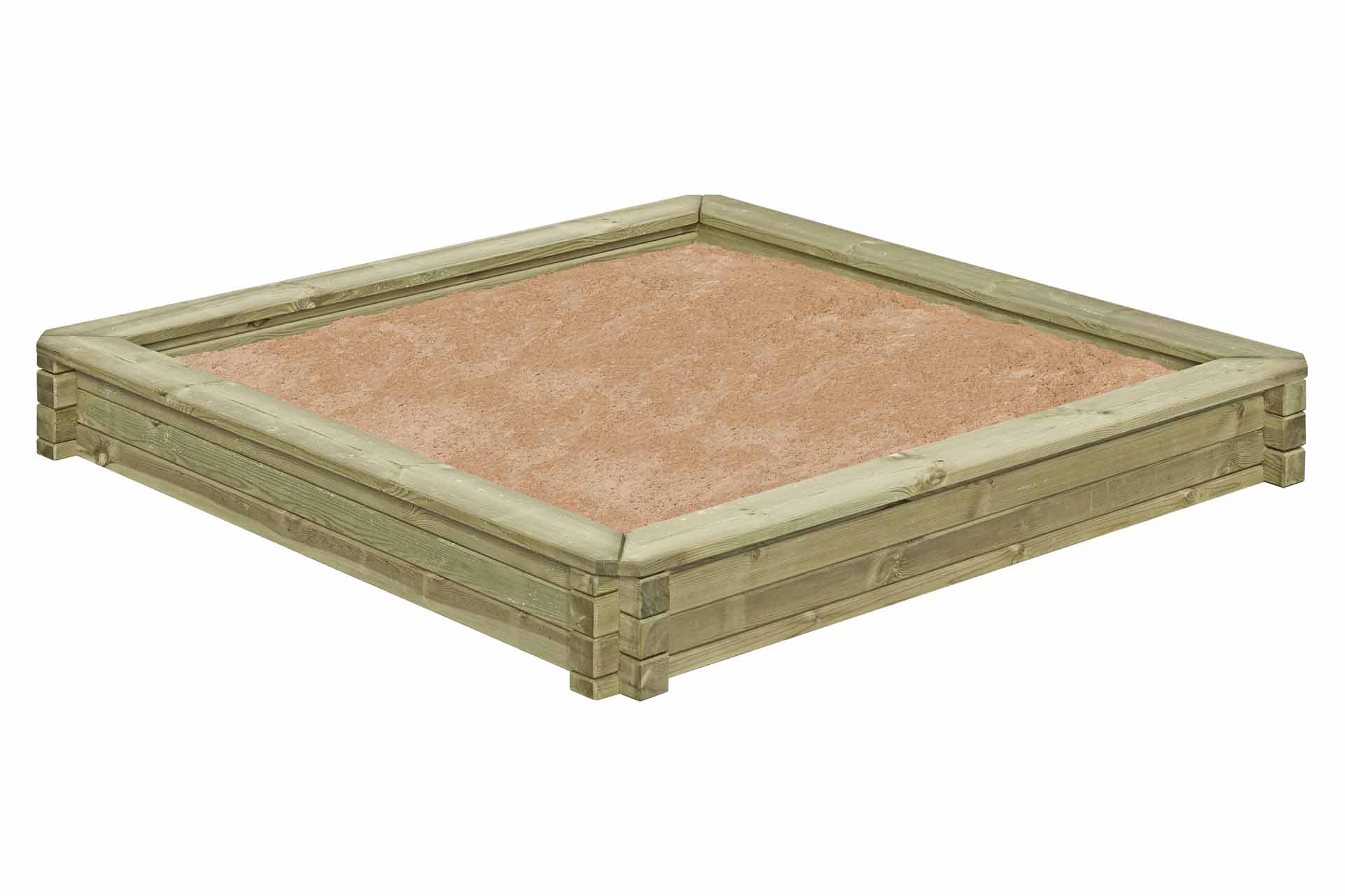 67066-W2 Sandkasten 180x180 cm aus Kantholz 7x7 cm TÜV geprüft
