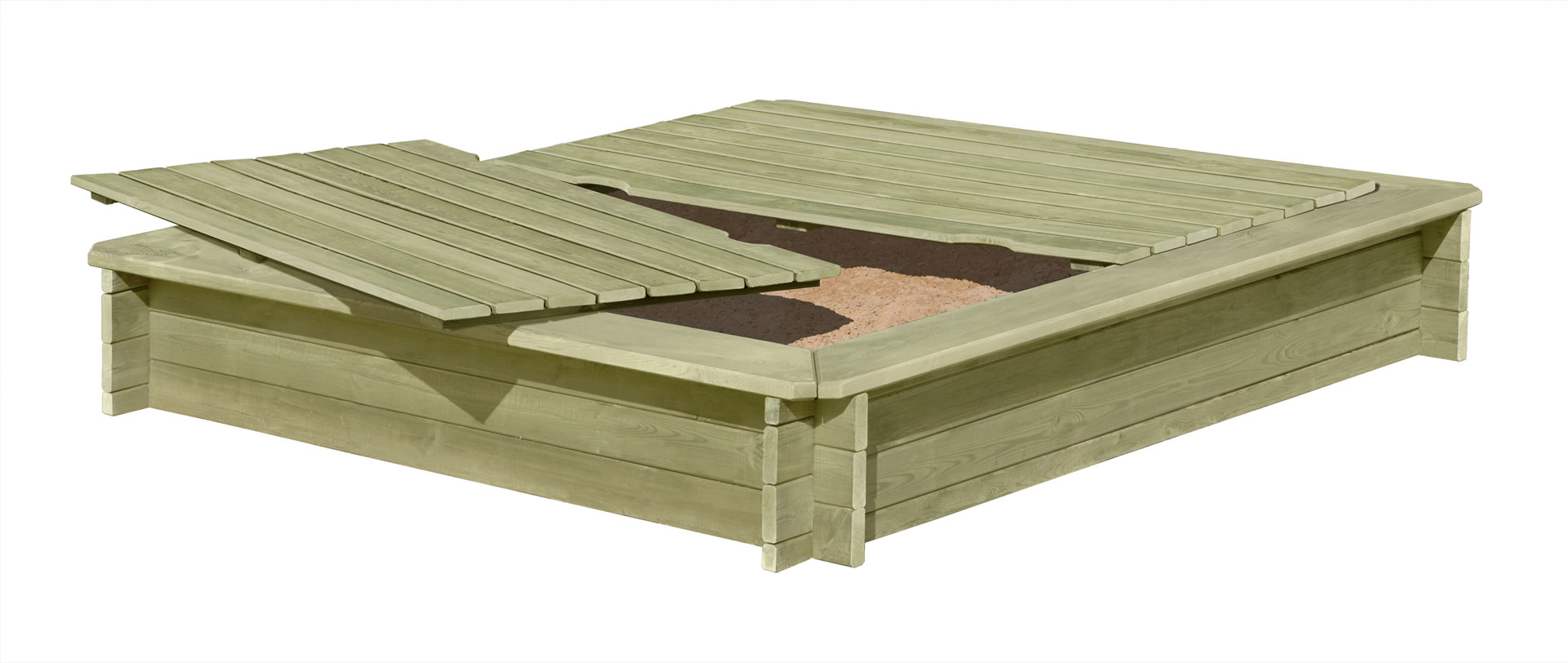 Holzdeckel 158x157 cm für Sandkasten 180x180 cm Abdeckung imprägniert