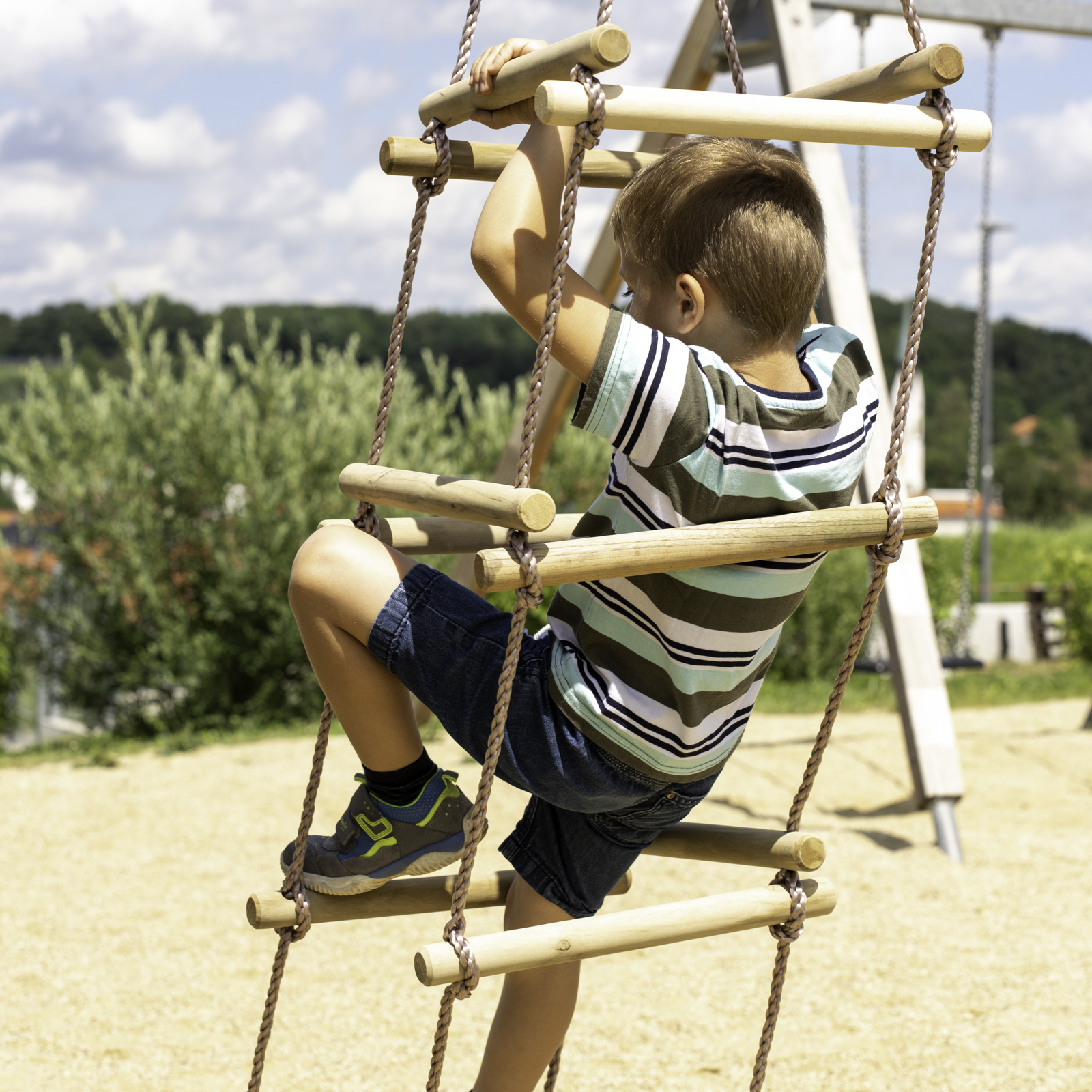 Strickleiter für Kinder Spielturm Klettern Leiter für Baumhaus Holzsprossen