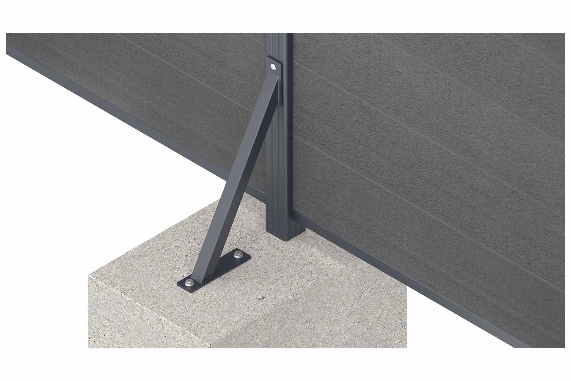 53123-B TORNADO Sturmanker 5x30x50 cm anthrazit für Sichtschutz WPC-Steckzaun