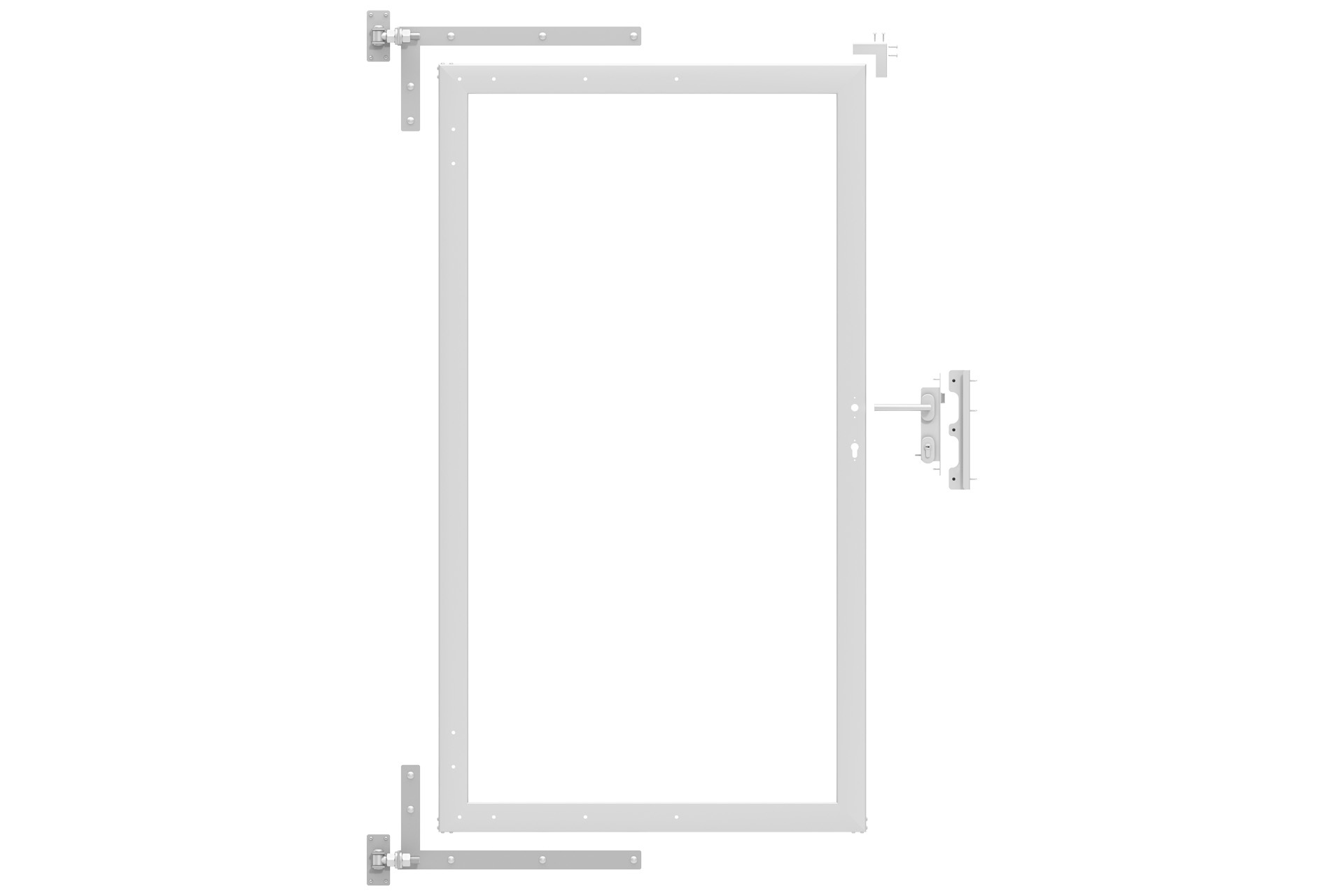 Alu-Torrahmen-inkl-Zubehoer_ Alu-Torrahmen 100x180 cm silber inkl. Zubehör für WPC-Steckzaun