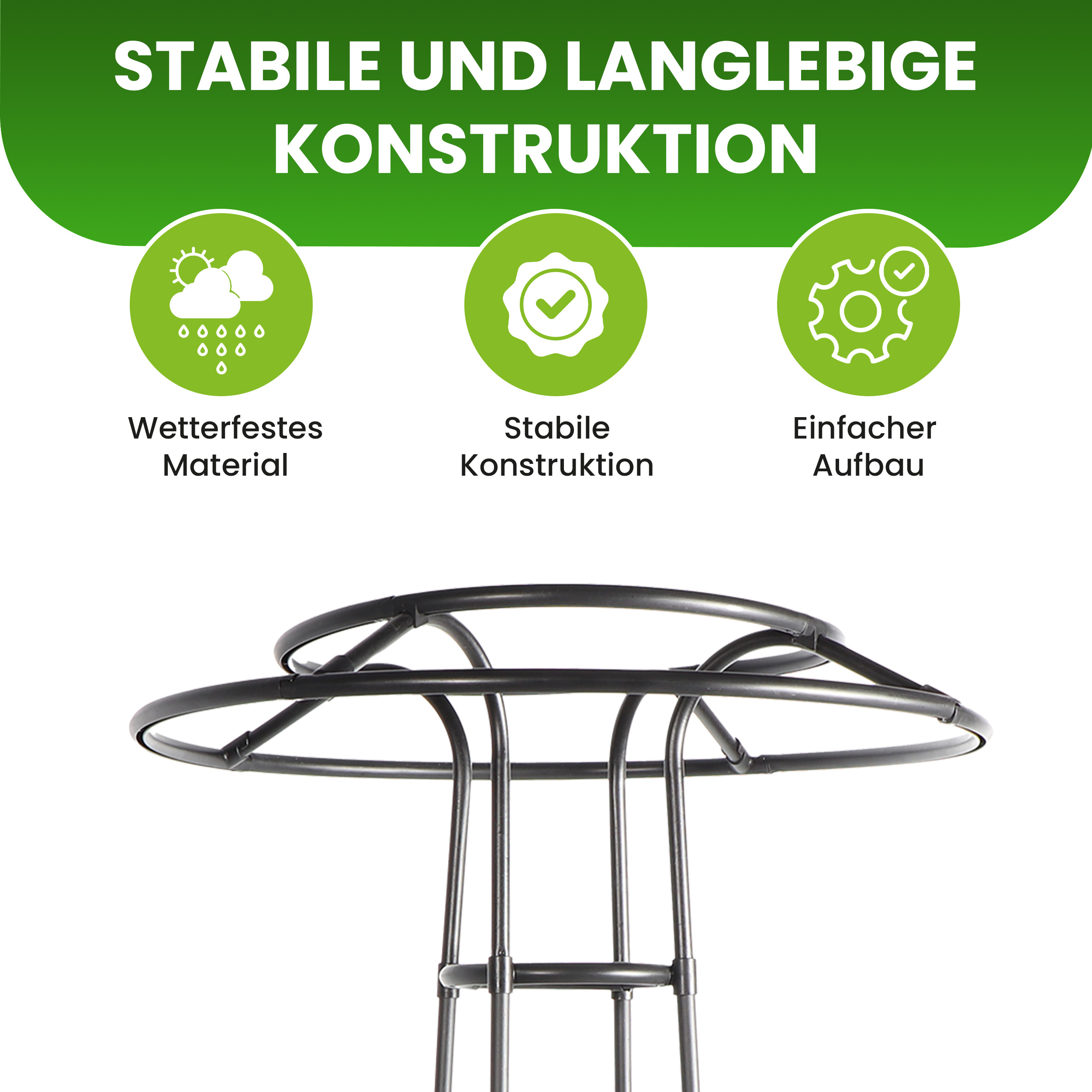 Rankturm mit Pilzkopf Höhe 185 cm freistehende Rankhilfe für Kletterpflanzen Rosen