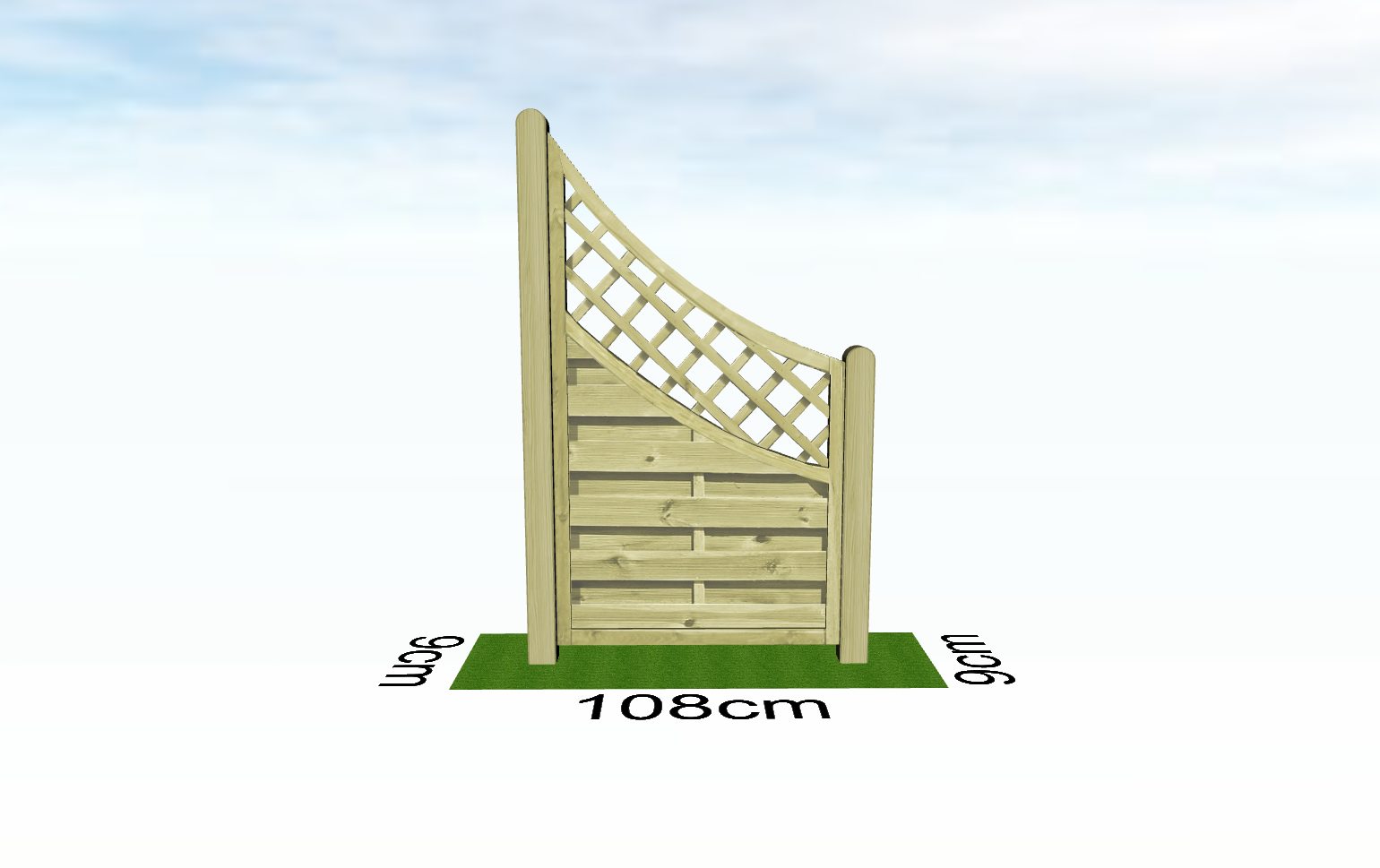 Dichtzaun MAILAND mit Leimholzbogen Kiefer KDI grün 90x160/90 cm