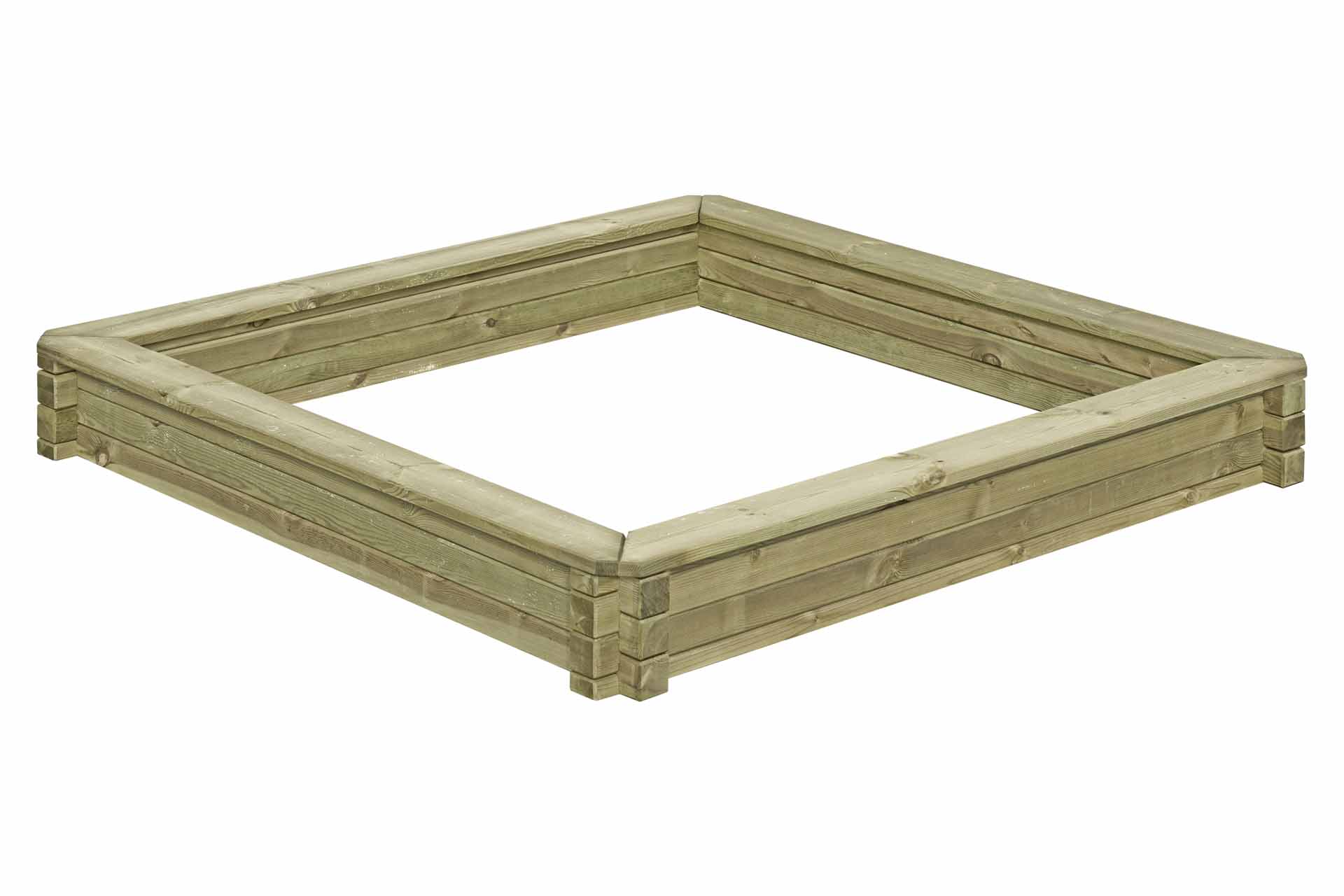 67066-W1 Sandkasten 180x180 cm aus Kantholz 7x7 cm TÜV geprüft