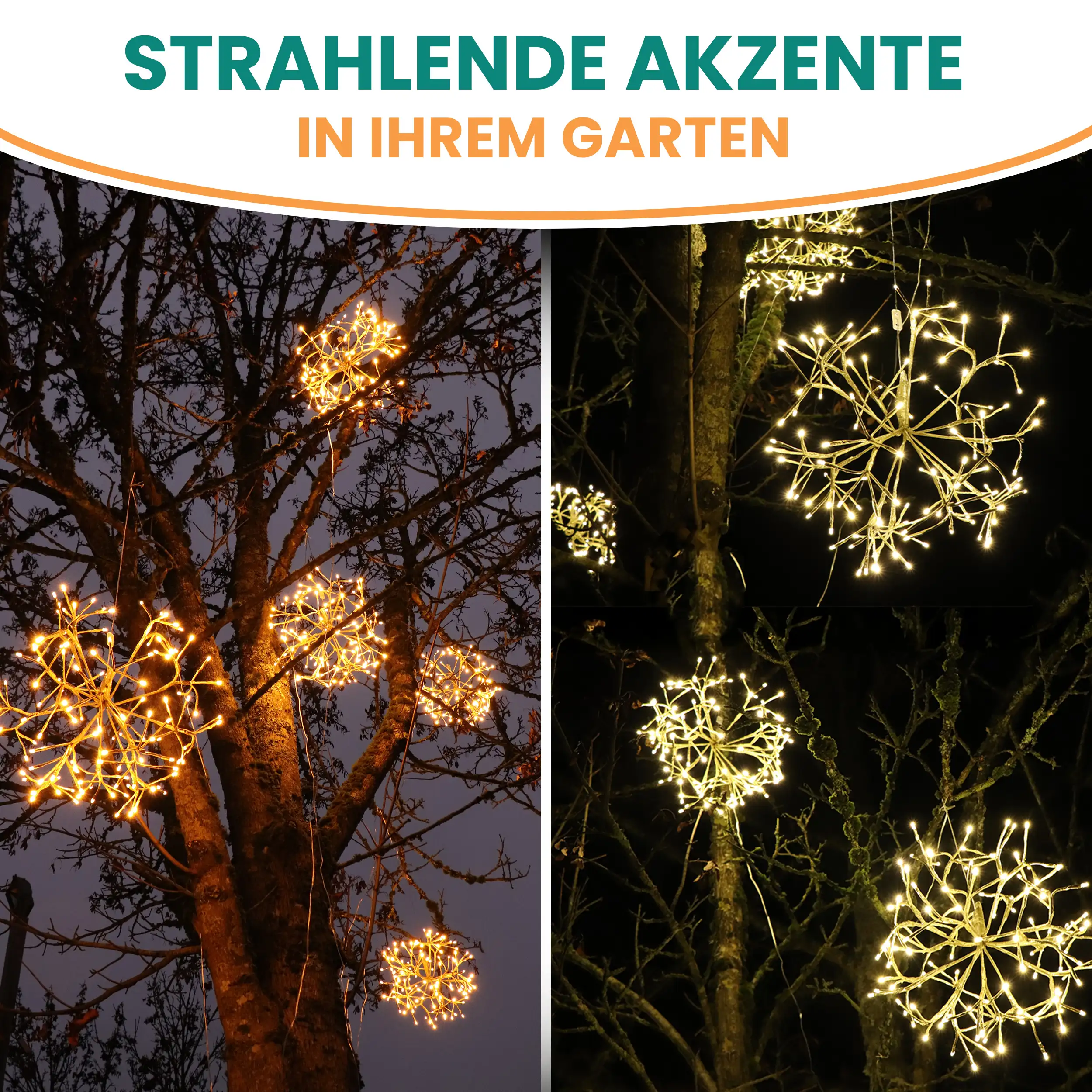 Weihnachtsdekoration Goldstern 45 cm mit 120 LED warmweiß Timer-Funktion LED-Weihnachtsstern