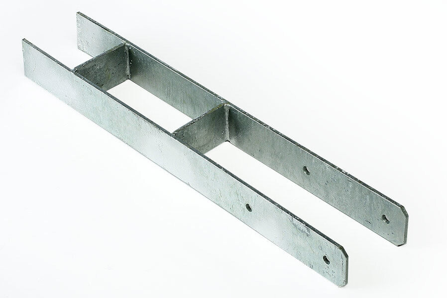 H-Anker 71 mm Pfostenträger 600x71x6 mm für Pfosten 7x7 cm Pfostenschuh Spielturm Carport