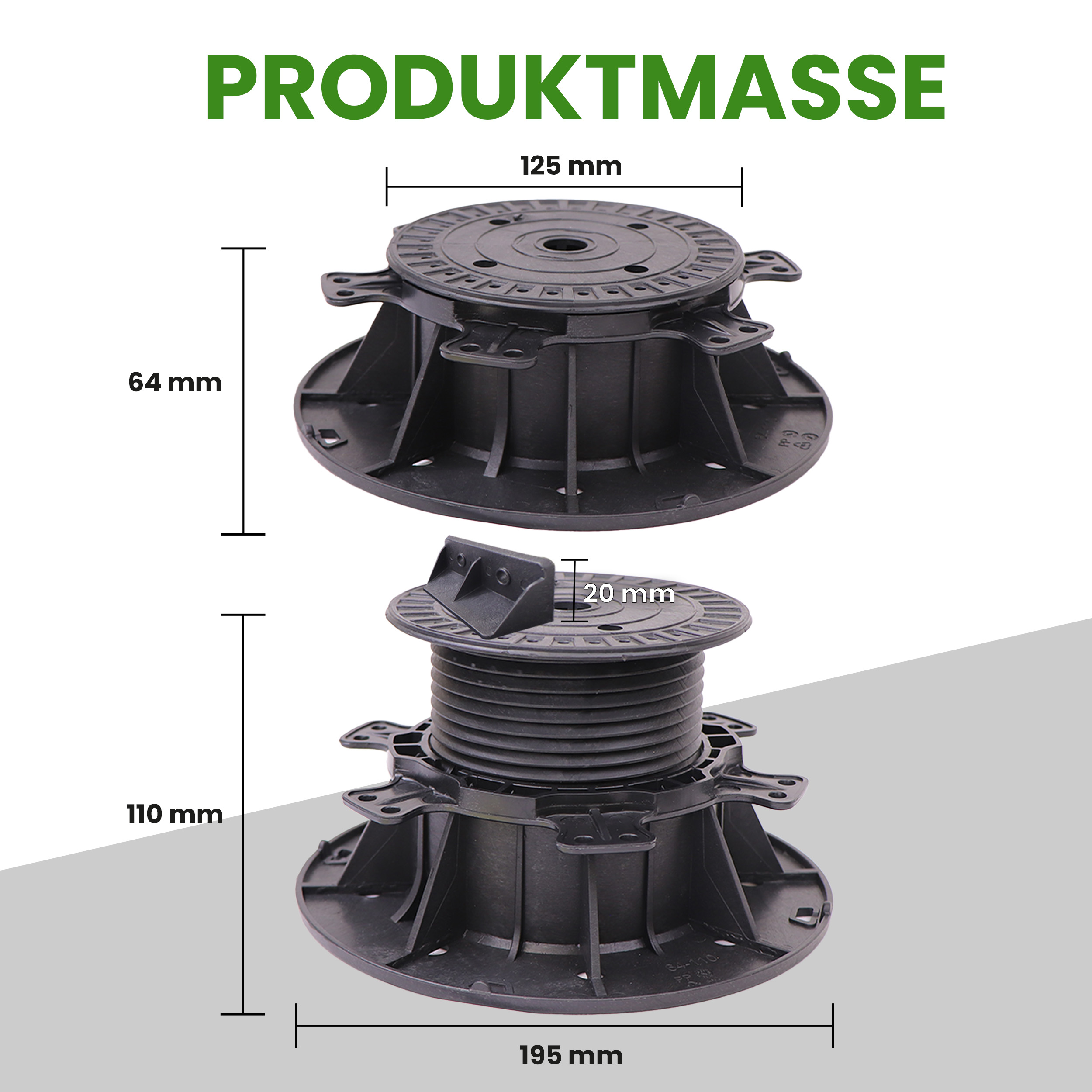 Balkenlager PRO 64–110 mm – höhenverstellbar für Holzunterkonstruktionen