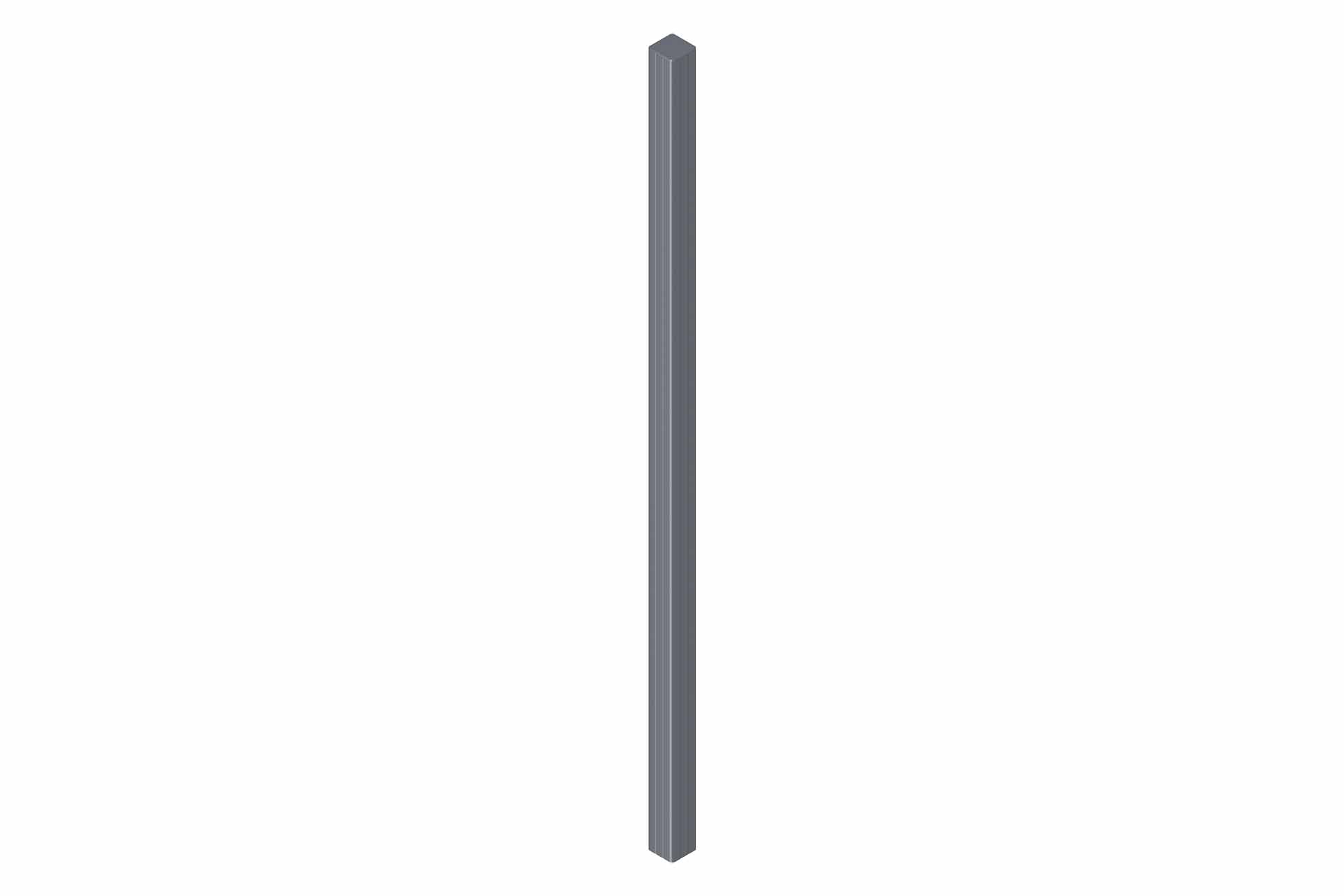 ALU-Pfosten zum Einbetonieren 7x7x235 cm anthrazit für WPC-Steckzaun