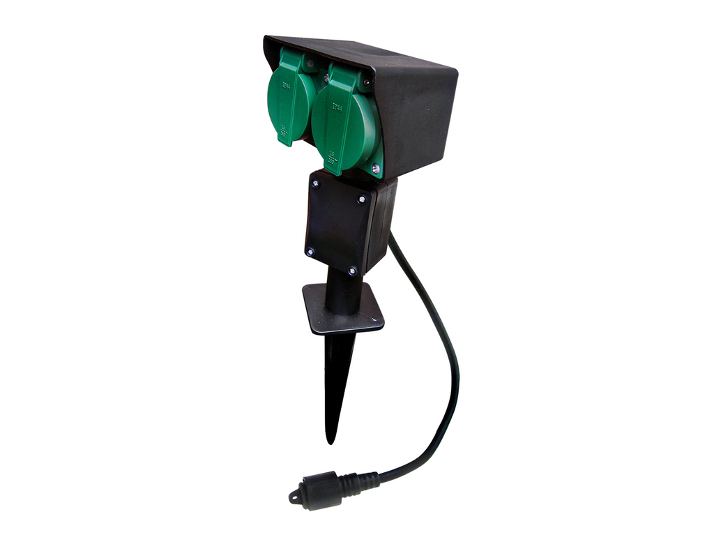 Easy Connect 66470 - Steckdosen-Spieß - EU - Klasse (II mit 2 Steckdosen 230V - IP 44- 16 A)