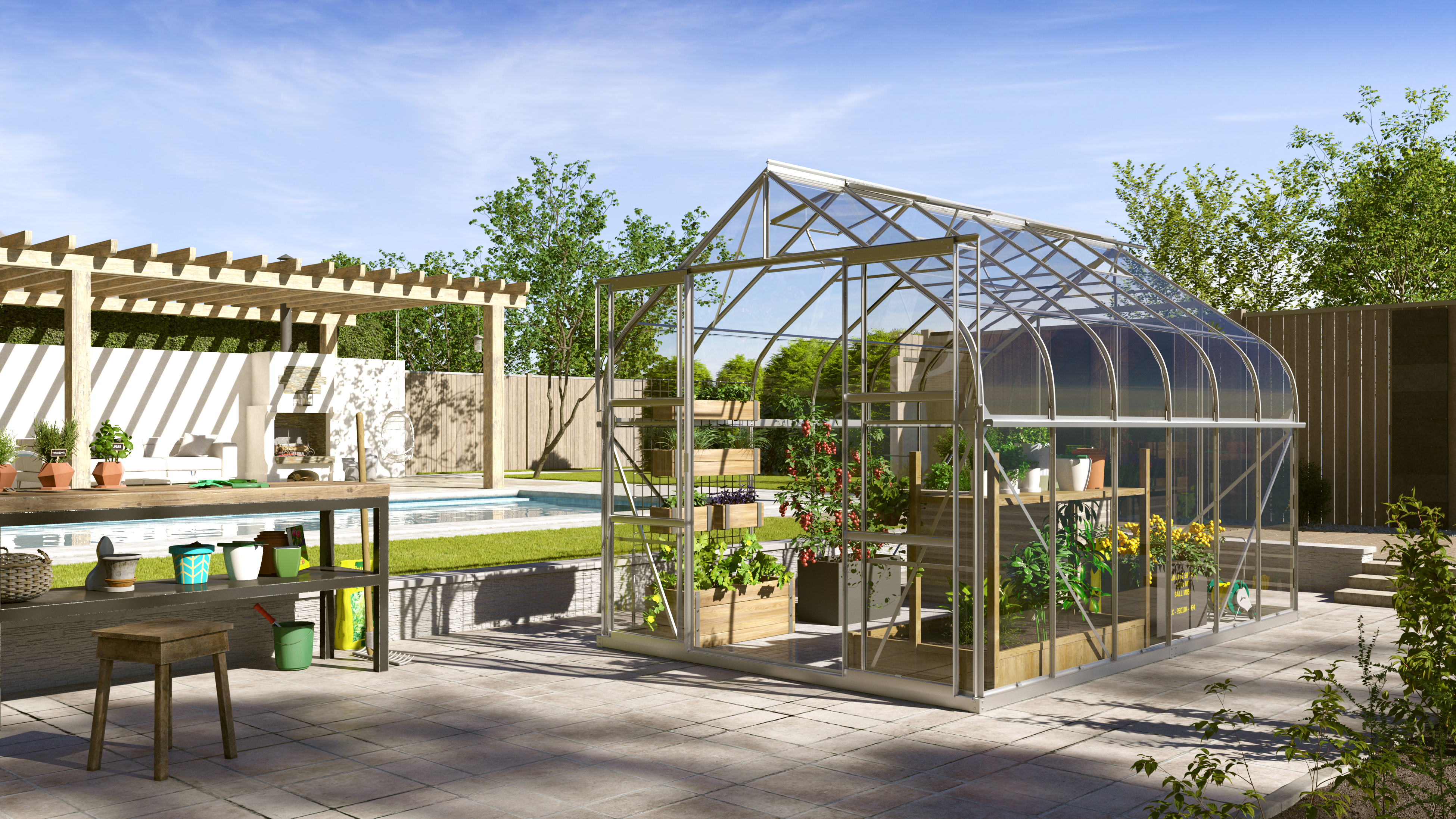 Gewächshaus Dione 9900 ESG3mm inkl. Fundament