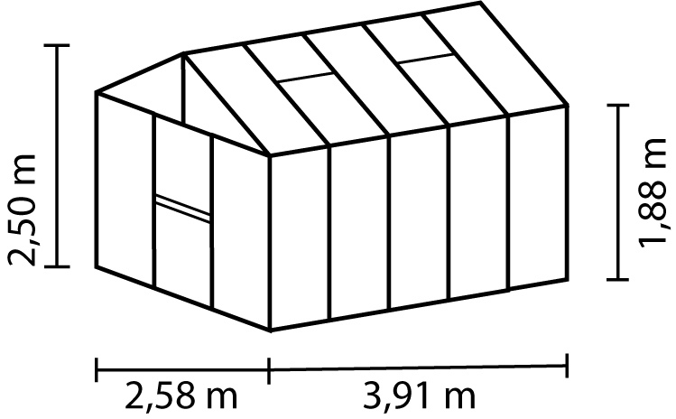 Gewächshaus Zeus 10000 HKP 10mm, alu