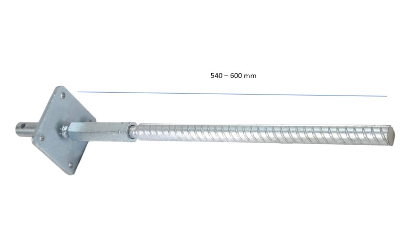 PREMIUM-T-Pfostentraeger-mit-Dorn-M25-hoehenverstellbar-RIE1754 T-Pfostenträger mit Dorn höhenverstellbar zum Einbetonieren für Pfosten mit 11-14 cm