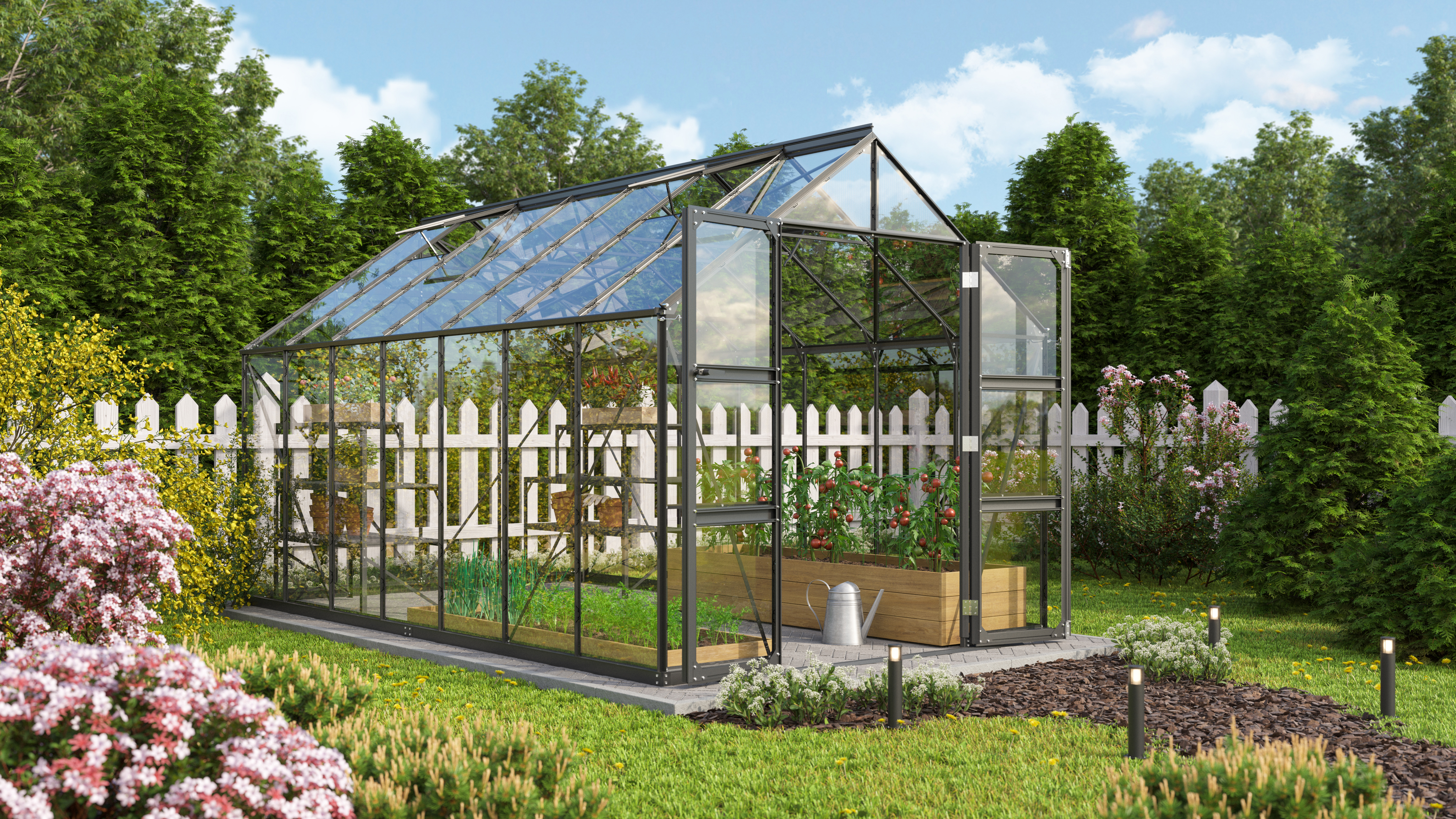 Gewächshaus Domus 11500 ESG3mm, schwarz