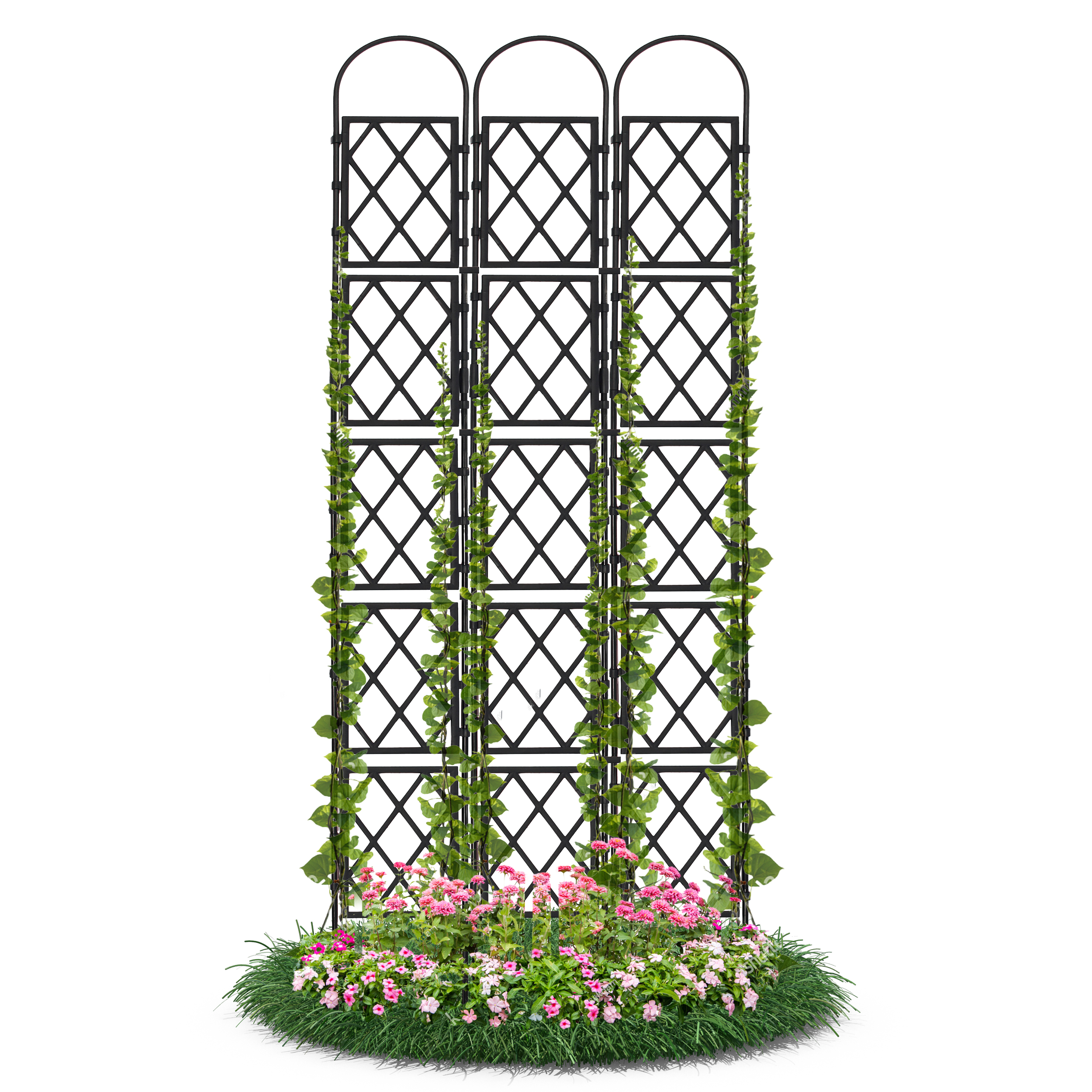 Wandspalier mit Bogen Rankgitter Pflanzenstütze Gitterspalier für Garten