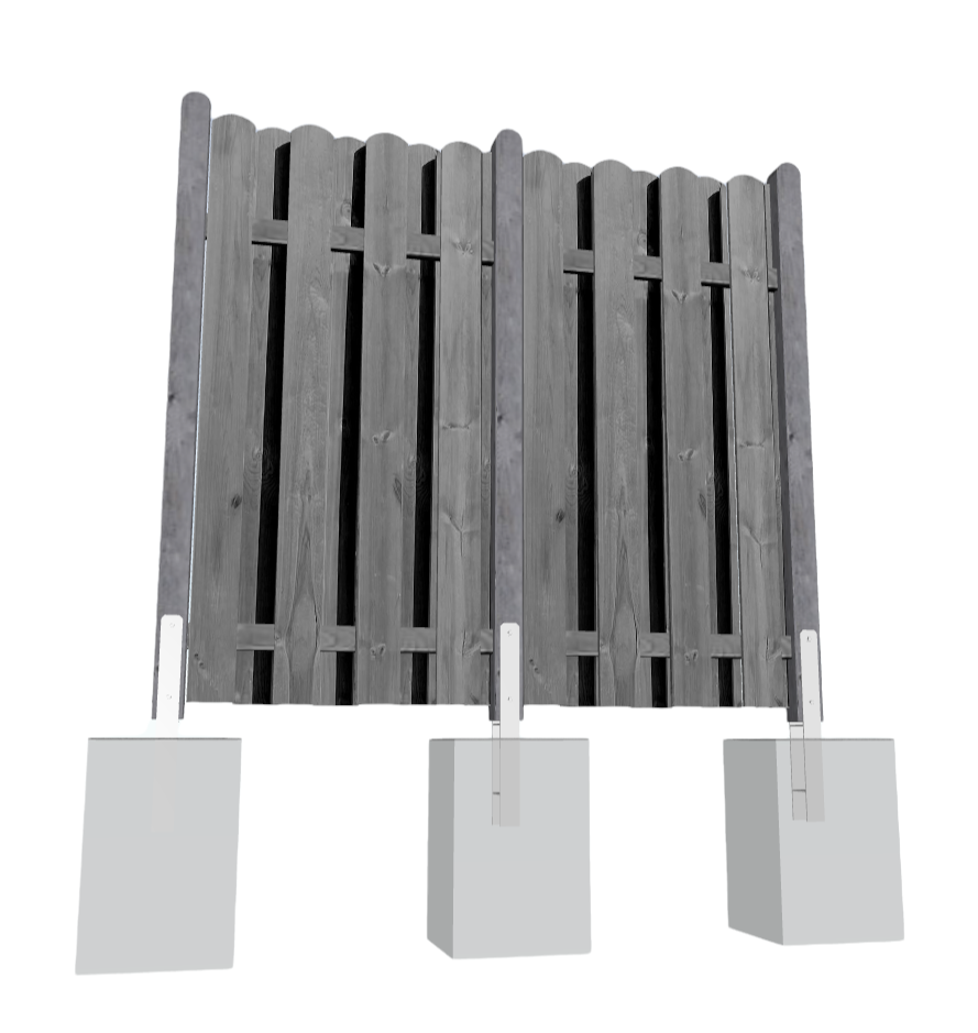 90x180-2xKD2Wypd6TDMLr Sichtschutz BOLEO Bohlen-Zaun 90x180 cm Kiefer KDI grau