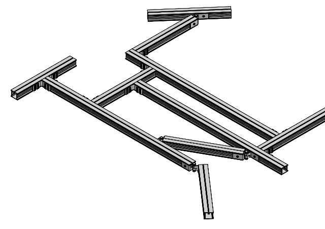 2D-Gelenk Alu-Schiene M 23x45x1950 mm Unterkonstruktion Terrassen Bodenverlegeprofil Aluminium Aluschiene