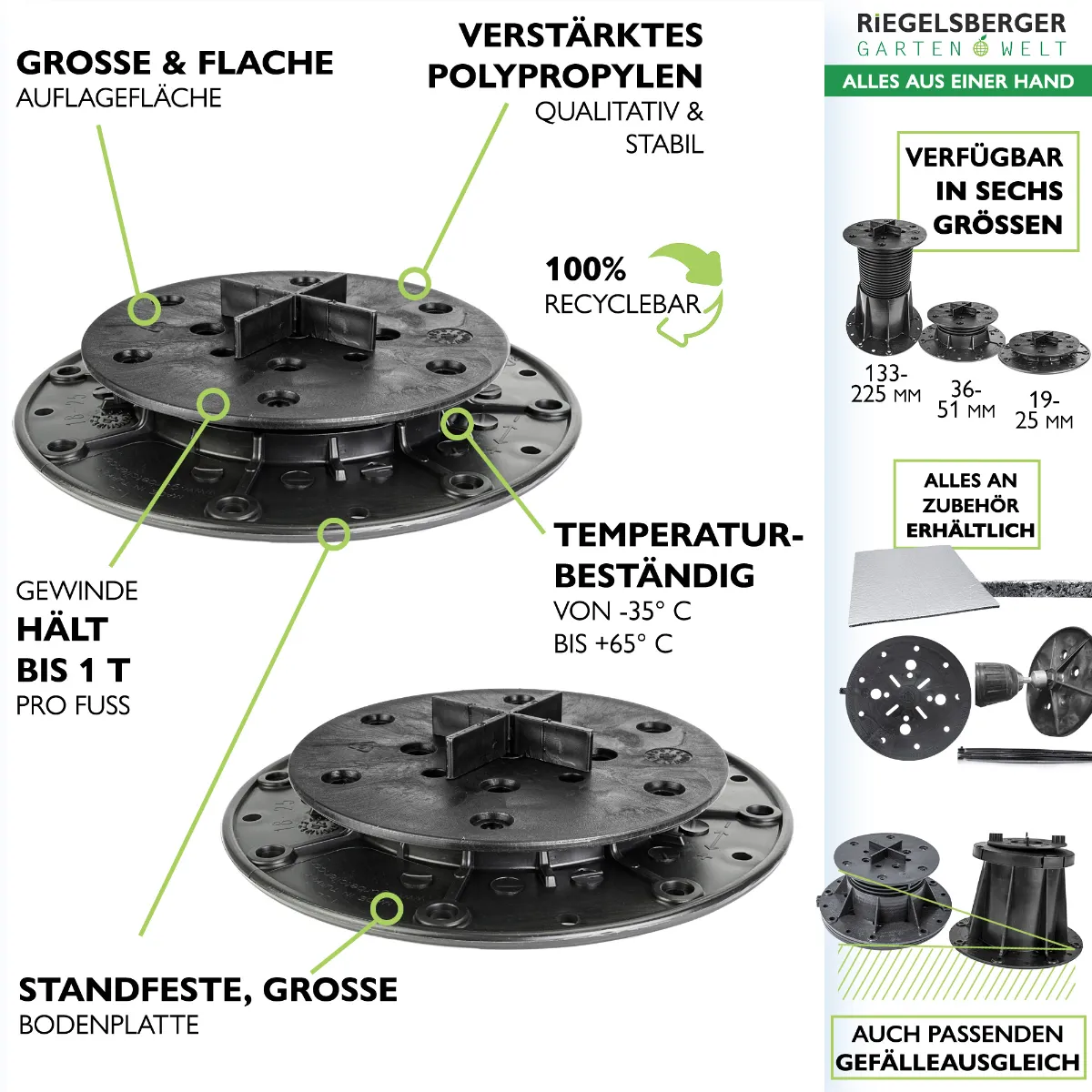 Plattenlager BASIC für Beton Stein Keramikplatten Terrassenlager verstellbar