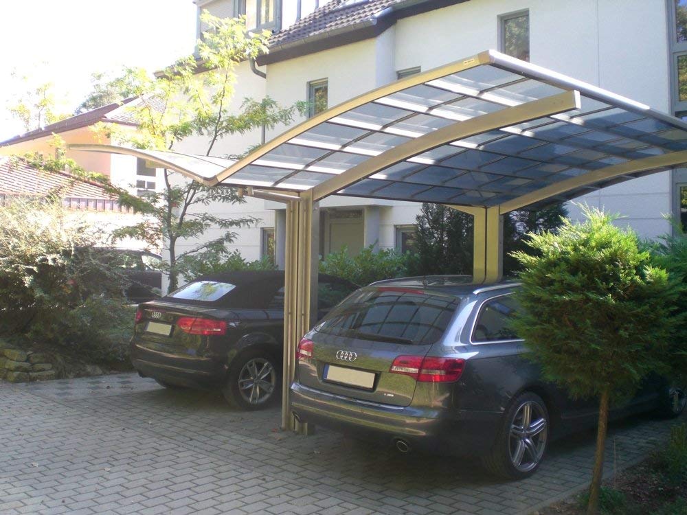 XIM1007_1 XIMAX Aluminium Design-Carport Portoforte Y-Ausführung Typ 60 Edelstahl-Look