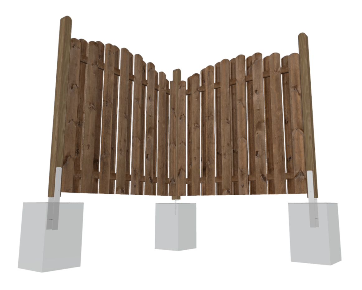 180x180-mit-Bogen-2xcrei6A6ieaU2A Sichtschutz BOLEO Bohlen-Zaun mit Bogen 180x180/160 cm Kiefer KDI braun