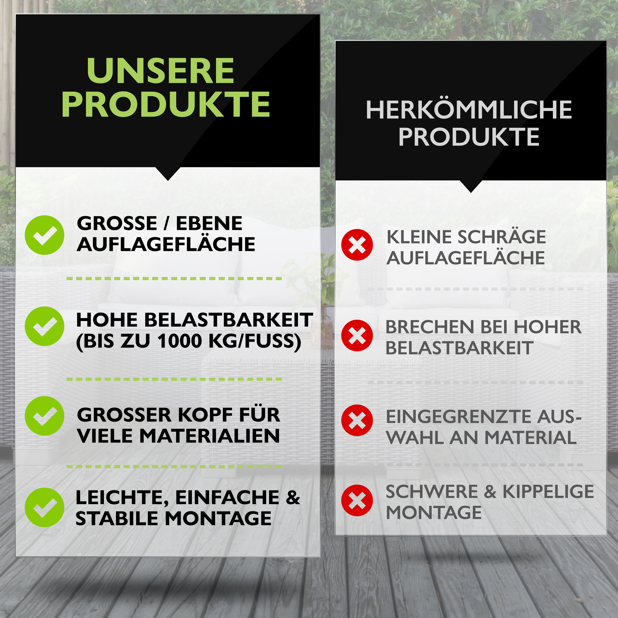 7_Comparison5iNnZENRUIALO 1 Palette Plattenlager BASIC für Beton Stein Keramikplatten Terrassenlager Stelzlager Stellfuß