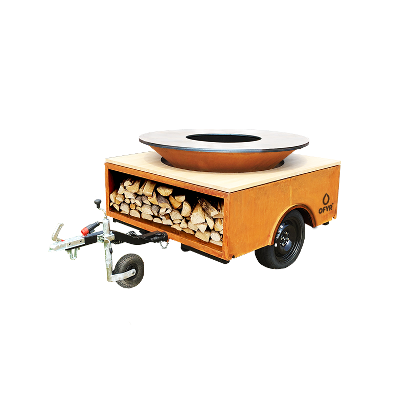 o-t-01 OFYR TRAILER mit XL GRILL CORTEN 140