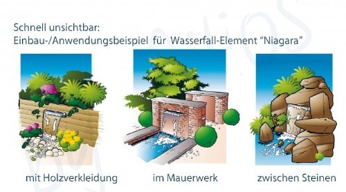 UBBINK Wasserfall Niagara 60 LED Edelstahl Design Wasserfallschale 1312093