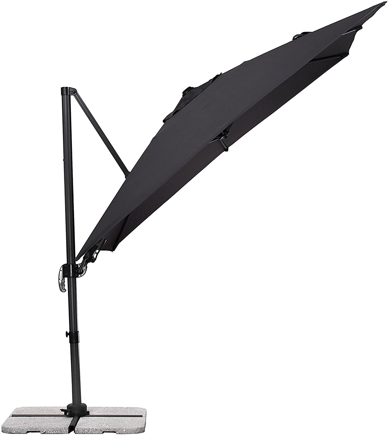 rhodos-anthrazit Schneider Rhodos eco Twist Ampelschirm mit Ständer Sonnenschirm