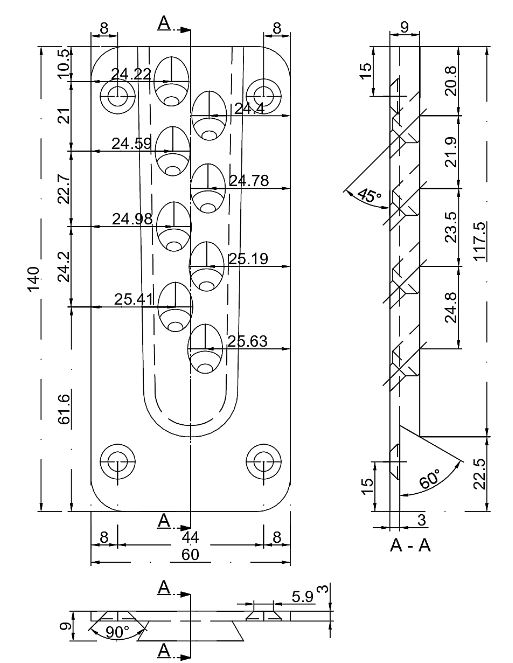 3ZiypRNhwryFFS Pitzl Verbinder HVP Standard für Holz-Stahl-Betonanschluss 60/90x140x18 mm Art.-Nr. 88214.3000