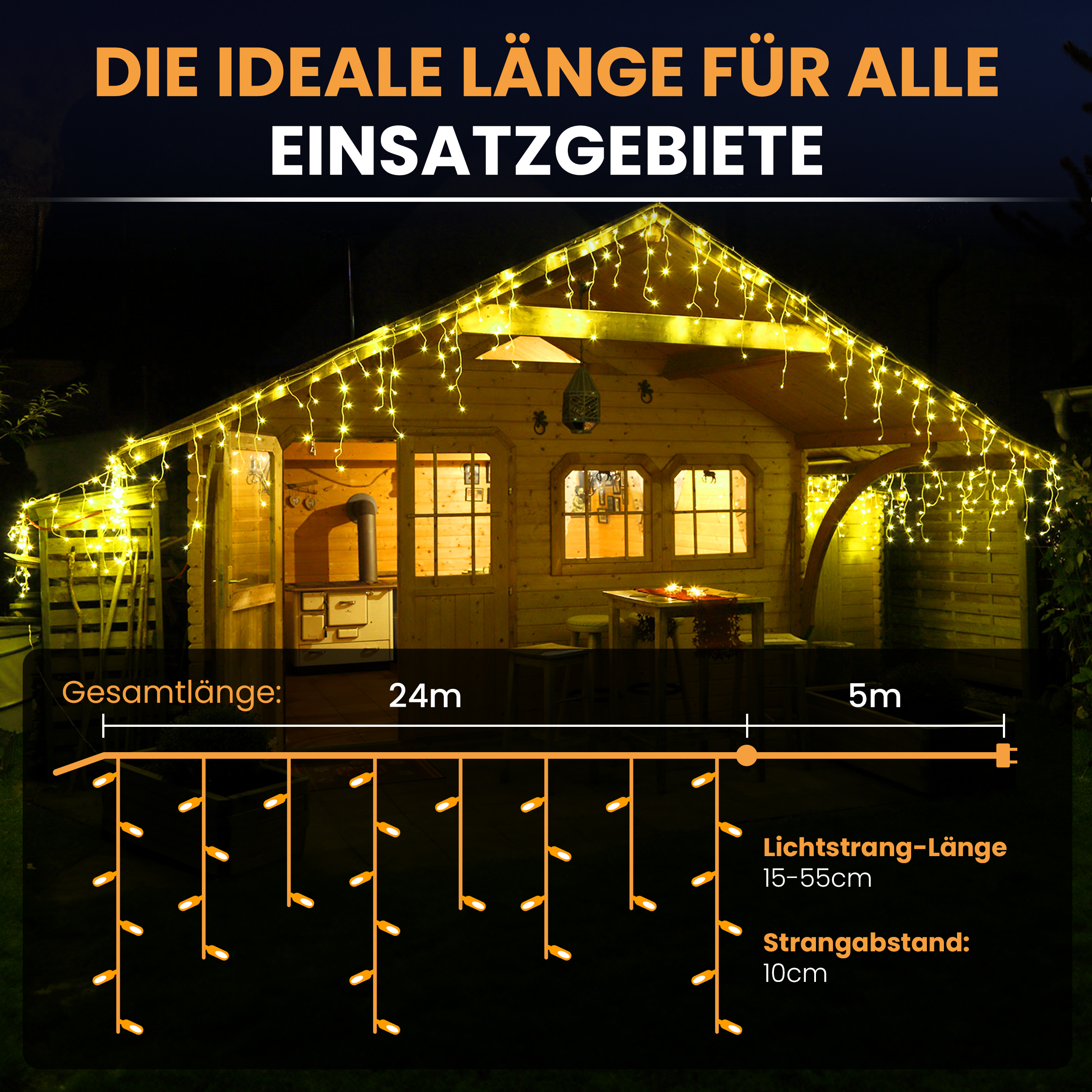 LED-Eisregen-Lichterkette mit Flashing-Effekt Lichterkette LED mit Flashlight